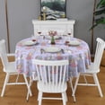 thumbnail image 2 of Princess and Unicorn Pattern Round Tablecloth 60"x60",Wrinkle Wipeable Table Cloth for Kitchen Dining Room Picnic Patio Party, 2 of 6