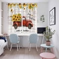 thumbnail image 4 of Sunflower Truck Kitchen Curtains Window Panels, Elegant Yellow Floral Summer Botanical Wooden Insulated Window Treatment Curtain, Grommet Curtains for Bedroom/Living Room/Bathroom, 2 Piece 52"Wx72"L, 4 of 8
