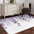 thumbnail image 5 of 4x6 Area Rugs, Purple Teal Botanical Non-Skid Rubber Backing Large Rectangle Rugs - Living Room Bedroom Home Office, Watercolor Spring Eucalyptus Leaves Indoor Floor Mat Carpets Washable Rug, 5 of 9