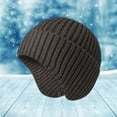 thumbnail image 2 of Bibifish Womens Ribbed Knit Beanie Hat With Ear Flaps Soft Stretchy Warm Hat Lightweight Cold Weather Daily Outings Practical Cozy Hats, 2 of 3