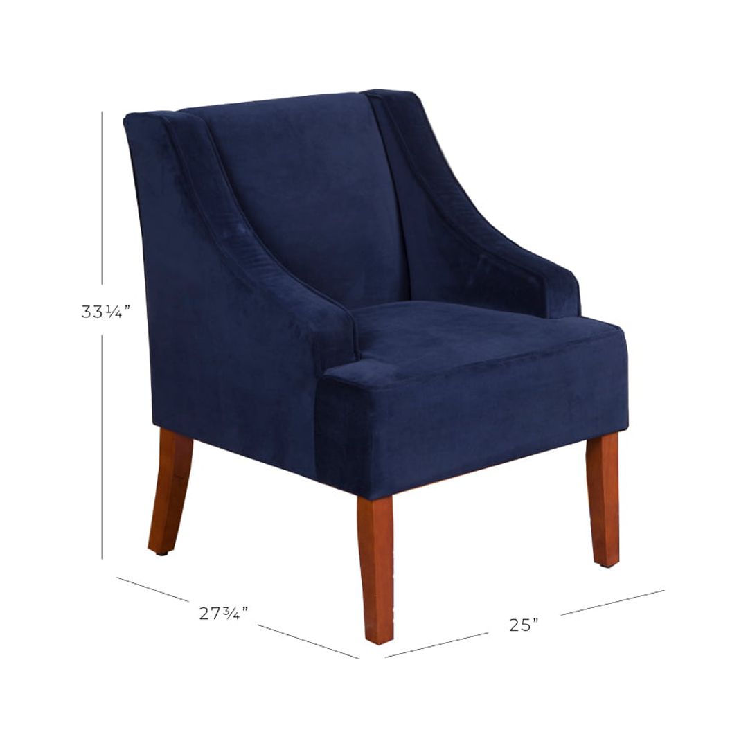 HomePop Velvet Swoop Arm Accent Chair - image 4 of 7