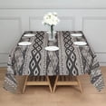 thumbnail image 3 of Black Geometric Diamond Striped Pattern Square Tablecloth,Waterproof Square Table Cover,Wipeable Spillproof Washable Table Cover for Home Kitchen Party Decor 52"x52"(132x132cm), 3 of 6