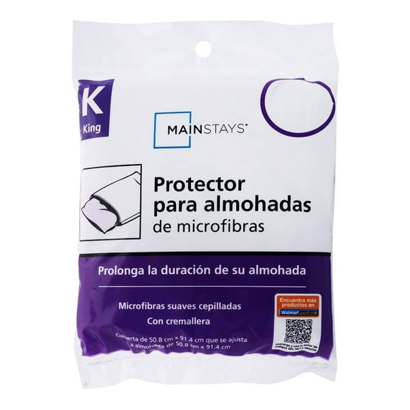 Protector para almohadas Mainstays 50.8 x 91.4 cm Blanco