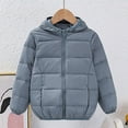 thumbnail image 2 of Durtebeua Warm Coats For Girls Baby Toddler Boys Winter Long Sleeve Solid Coat Bear Ears Hooded Jacket Thicken Windproof Zipper Warm Outwear Z15-Blue,5-6 Years, 2 of 5