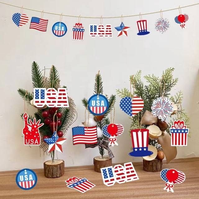 Estados Unidos 4 de Julio Día de La Independencia de Estados Unidos Adornos Colgantes Decoración para Fiestas Navideñas