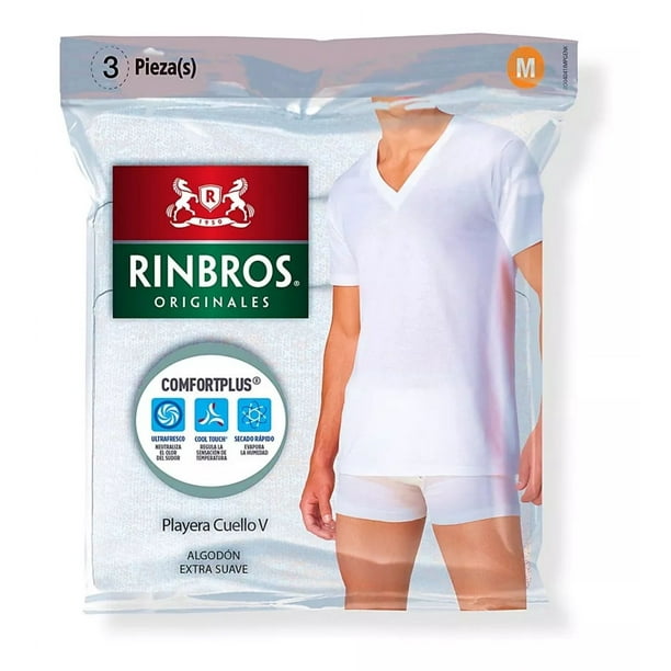 Pack Playeras Camisetas Hombre Rinbros Cuello V Algodon