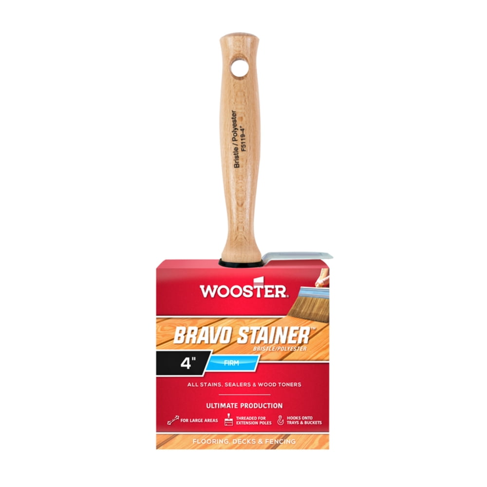 Wooster Brush F5116-4 Bravo Stainer Stain Brush 4-Inch 