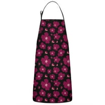 Pioneer Flower Floral Print Pattern Apron-Garden Aprons for Women with Pockets-Cotton Linen Waterproof Kitchen Cooking Gardening Aprons Adjustable for Kitchen,Cooking,BBQ and Salon 33x27 Inch