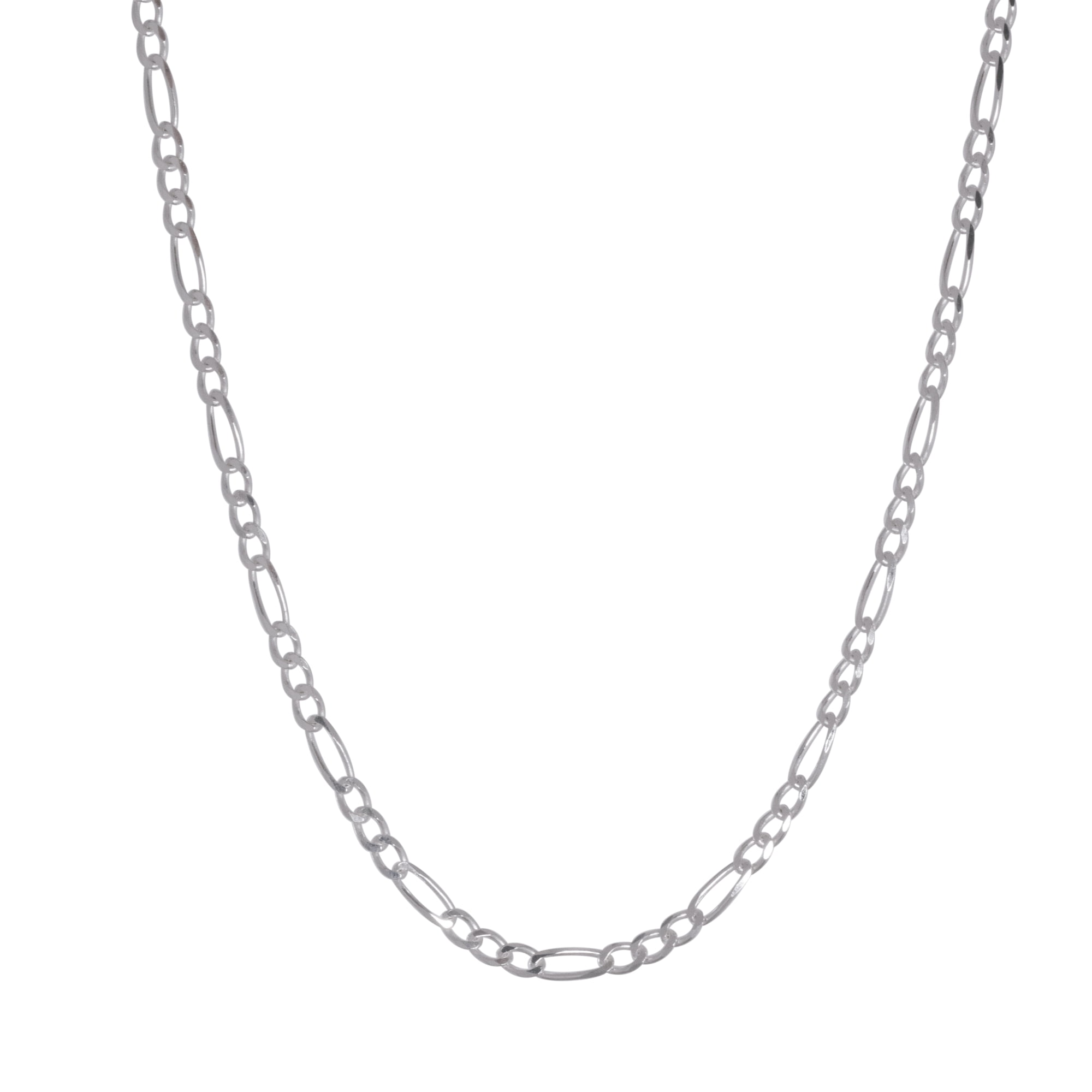 Brilliance Fine Jewelry 925 Sterling Silver Figaro Chain 20 Inch Necklace – White
