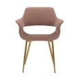 thumbnail image 3 of Gigi Pink Velvet Dining Room Chair with Gold Metal Legs, 3 of 13