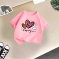 thumbnail image 3 of SGMVNU Girls T Shirts Short Sleeve Tops Trendy Casual Classic Crewneck Loose Fit Letter Print Cotton T-Shirts Summer Outfits, Size 13-14 Years, th1-Pink, 3 of 5