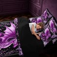 thumbnail image 5 of Manfei Purple Dragon Wildlife 7-Piece King Bedding,Gothic Floral King Bed in a Bag,Pink Black,Black Reversible, 5 of 6
