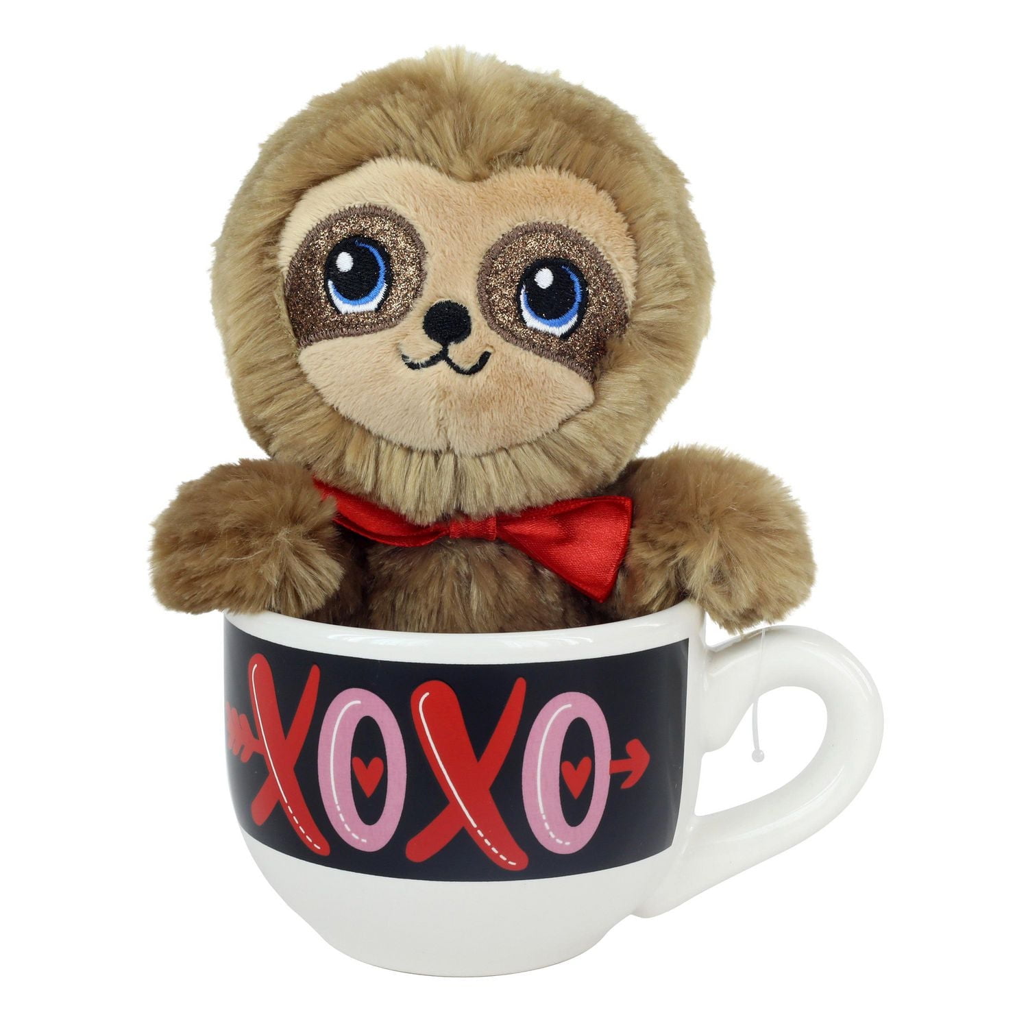 Way To Celebrate Valentine’s Day Plush Toy in Soup Mug, Sloth