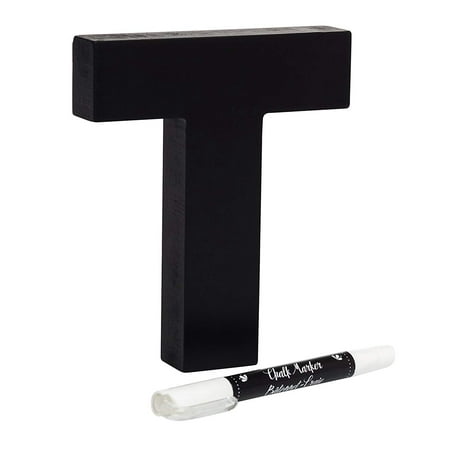 American Crafts Chalkboard Letter Kit - 1 Customizable Icon, 1 White Chalk Marker - 2 Pieces, Letter T