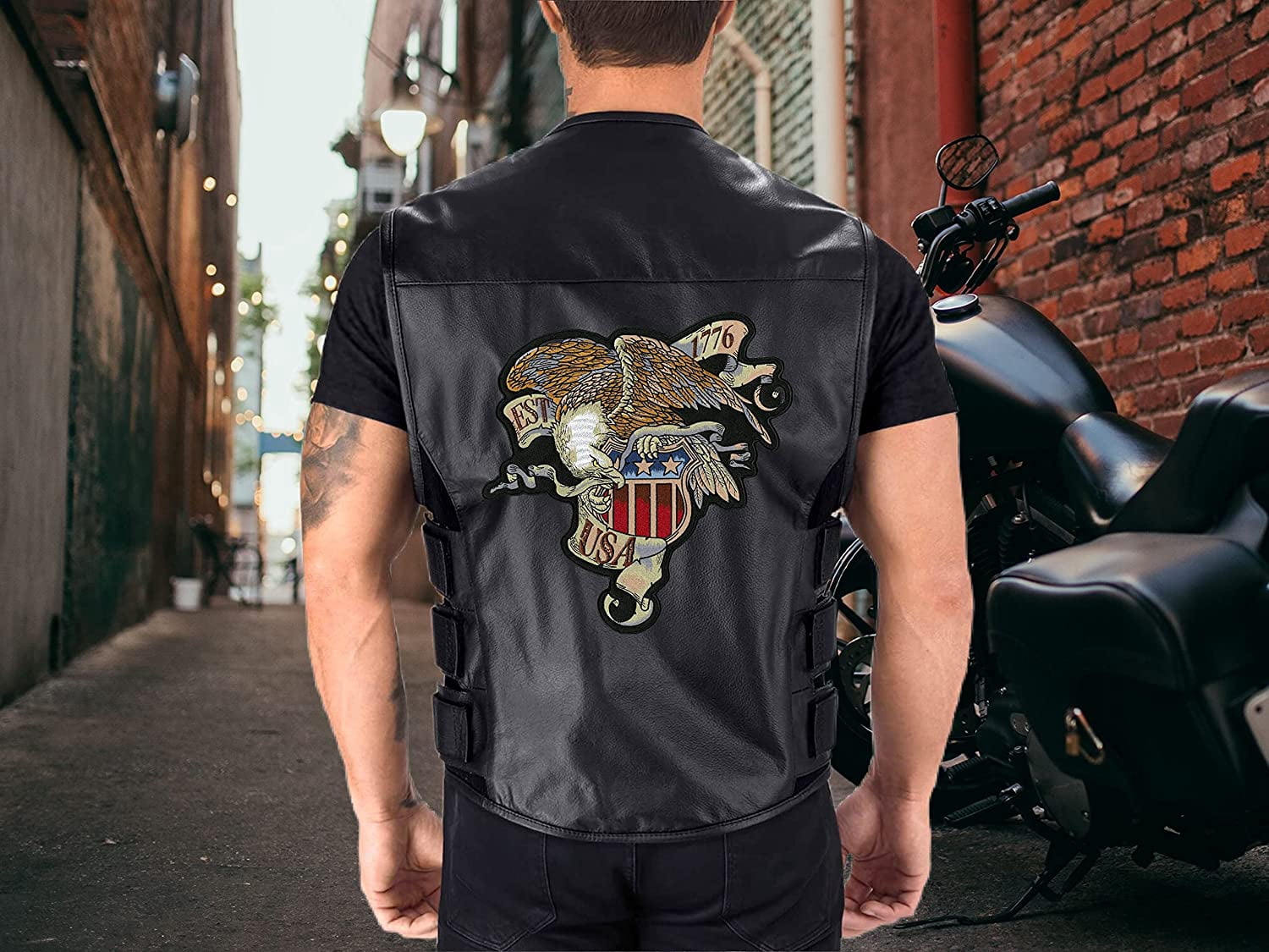 Vintage 1776 Eagle Patch 12" | Declaration of Independence Patriotic Military American Jacket Back Patch USA | Large Embroidered Iron On - by Nixon Thread Co.
