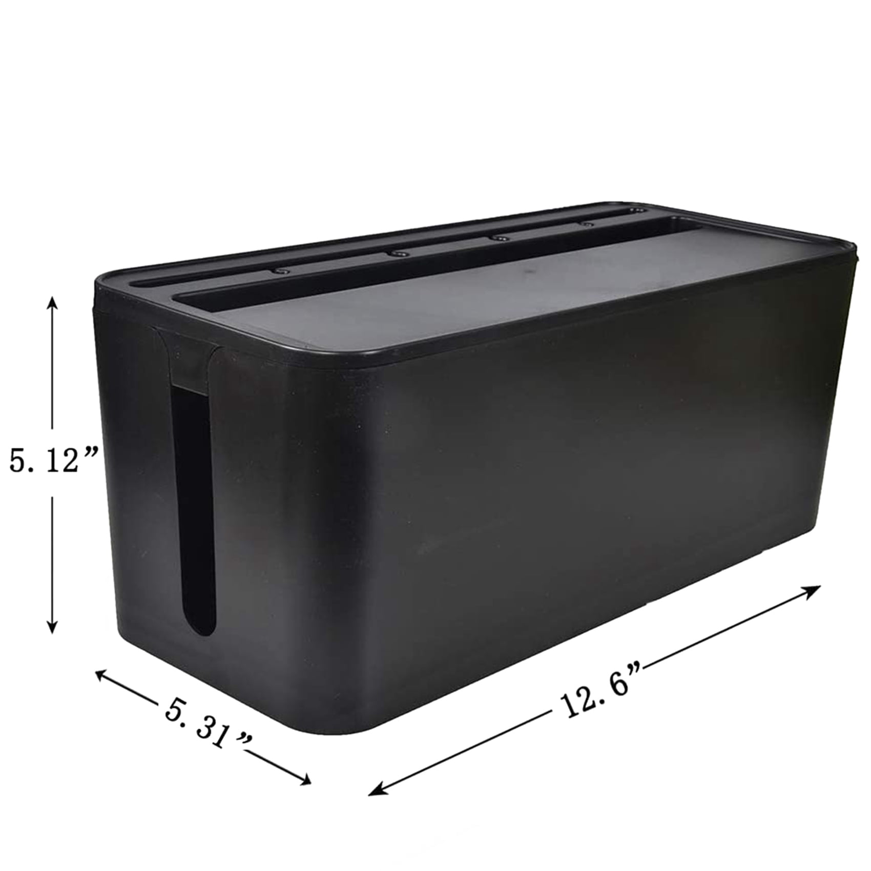 2X Cable Management Box for Desk and Power Strip Solutions(Black)