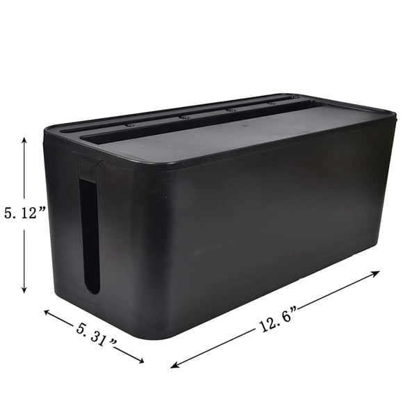 2X Cable Management Box for Desk Cable Management and Power Strip Box Solutions(Black)