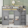 thumbnail image 3 of Harper & Bright Designs Twin Size Loft Bed with Wardrobe and Large Under-Bed Space, Solid Wood Loft Bed with Built-in Storage Cabinet & 2 Windows for Adults, Gray, 3 of 16