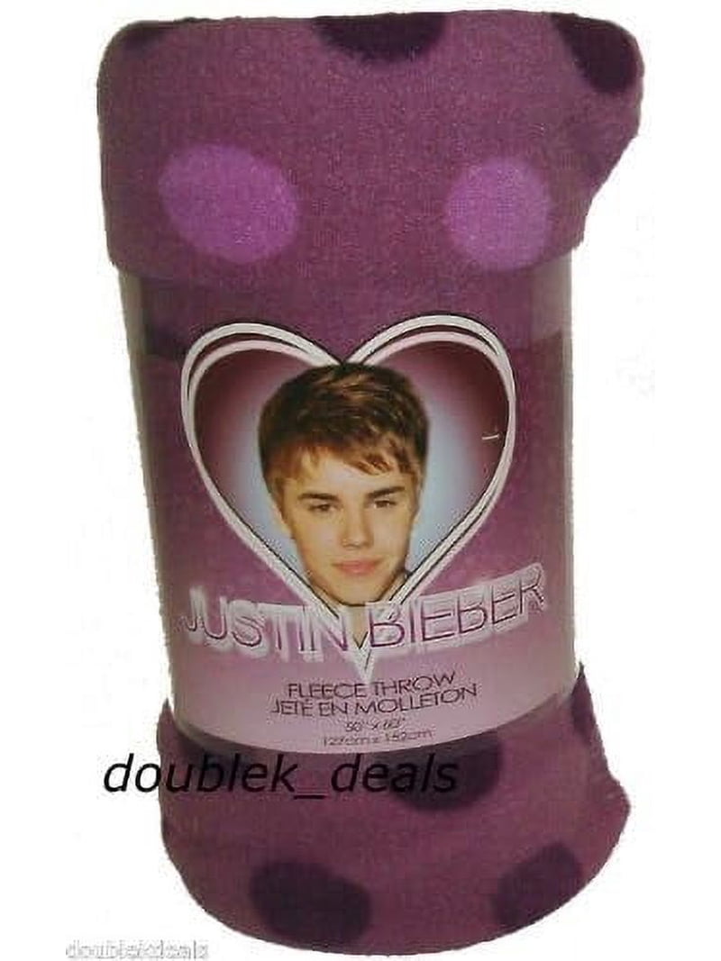 Justin Bieber Purple Polka Dot Throw Fleece Blanket - Walmart.com