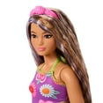 thumbnail image 5 of Barbie Fashionistas Doll #244 with Floral Halter Dress, Purple-Streaked Brown Hair, 5 of 7