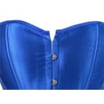thumbnail image 4 of Women's Satin Corsets Top Plus Size Gothic Overbust Corset Lace up Vintage Bustier Corset Blue Size XL, 4 of 5