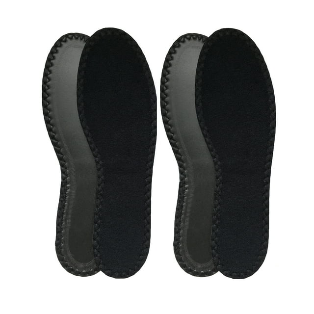 HappyStep 2 Paires de Semelles en Coton Éponge, Lavables et Réutilisables (Couleur : Noir) Tailles Différentes pour Hommes et Femmes