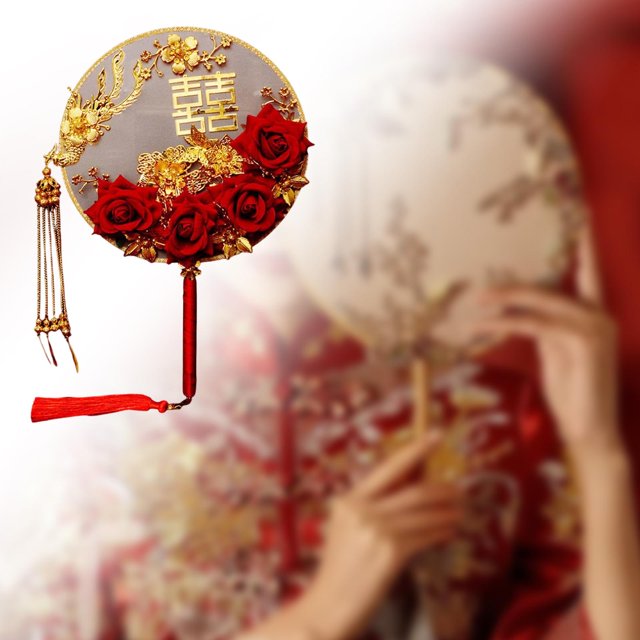 Redondo para Novia de Boda, de Mano Chino para Decoración Del Hogar, Redondo Decorativo Clásico Hanfu, de Mano para Re Escribe un