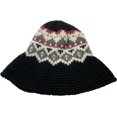 thumbnail image 4 of CoCopeaunts Wide Brim Bucket Hats Vintage Pattern Wool Pure Hand Crochet Coarse Wool Autumn Winter Fisherman Hat for Women, 4 of 8