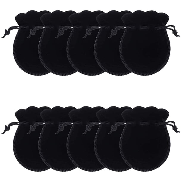 Bolsas de Terciopelo VelvtyBlack 10Pzas Negro 7x9cm Terciopelo Bolsa en Forma de Calabaza.