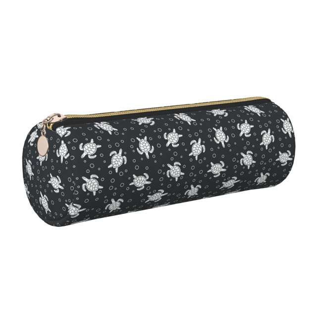 Disketp Turtle Estuche Organizador de Lápices de Cuero, Estuche de Oficina con Cremallera para Bolígrafo y Lápiz
