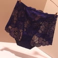 thumbnail image 2 of HUITKMM Womens Underwear Ladies' Lace Solid Color Transparent Mid High Waist Plus Size Triangle Pants, 2 of 3