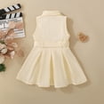 thumbnail image 4 of EnJoCho Toddler Girls Denim Jeans Dress Sleeveless Summer Casual Lapel Collar A-line Pleated Ruffl𝖾 Dress with Belt Toddler Summer Sleeveless 𝖲undress, 4 of 7