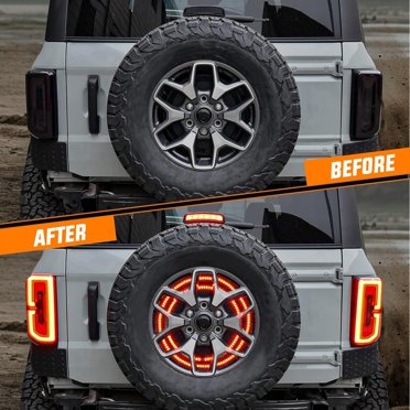 Spare Tire Brake Light For Bronco Plug & Play Double-circle LED Third Brake Light Rear Tail Wheel Light Compatible With Ford Bronco 2021 2022 2023 2/4 Door