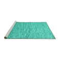 thumbnail image 2 of Ahgly Company Machine Washable Indoor Round Abstract Turquoise Blue Contemporary Area Rugs, 5' Round, 2 of 4