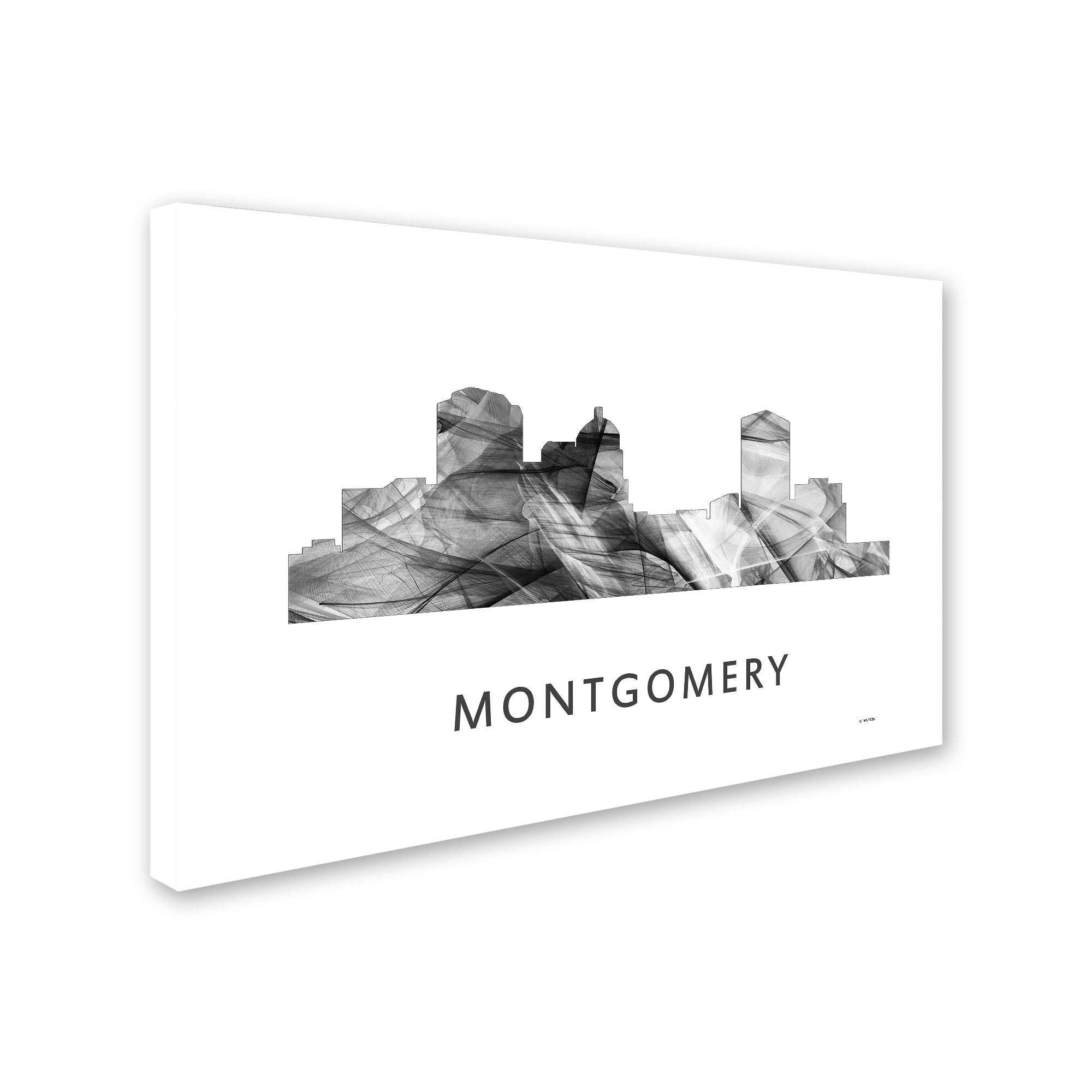 Trademark Fine Art 'Montgomery Alabama Skyline WB-BW' Canvas Art by Marlene Watson
