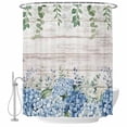 thumbnail image 2 of Eucalyptus Flowers Waterproof Fabric Shower Curtain,Blue Floral Green Vintage Wood Grain Waterproof Fabric Shower Curtain for Bathroom Curtains Bathtubs Shower Curtains with 12 Hooks Extra Long 72x84, 2 of 8