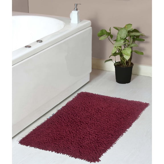 Home Weavers Fantasia Collection 100% Cotton Bathroom Rugs Set, Machine Washable Rug, Extra Soft & Water Absorbent bath Rug, Kitchen Mat, Bath Rug, Bath Floor Mat Non Slip, 24"x40" Rectangle, Red
