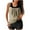 Beige, variant on 2 Piece Tankini SwimSuits for Women Printed Crew Neck High Waisted Bathing Suits Bikini SwimSuits Solid Color Boyshort Cami Bathing Suits