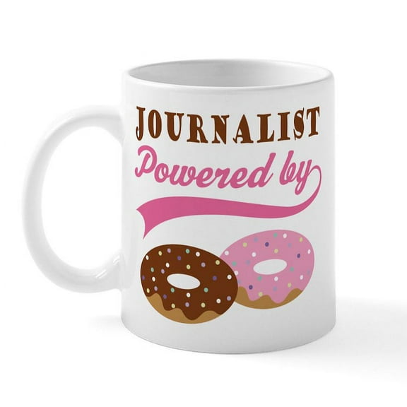 CafePress - Journalist Gift Doughnuts Mug - 11 oz Ceramic Mug - Novelty Coffee Tea Cup