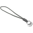 thumbnail image 1 of Cadena de cuello de paracord de 8" con anillos planos para llaves, negro y blanco, 1 of 7