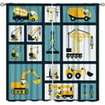 thumbnail image 3 of Cartoon Airplane Kids Curtains, Boys Construction Window Treatments for Bedroom Nursery, Cartoon Transportation Helicopter Drapes 2 Panel Sets,55x63 Inch, 3 of 6
