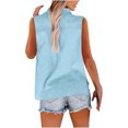 thumbnail image 5 of Aricy Women Button Down Linen Tank Tops Sleeveless Shirts Dressy Roll Up Summer Lapel Neck Elegant Vests Casual Work Loose Vests Casual Tunic T Shirts Tees, 5 of 5