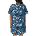 thumbnail image 3 of Bingfone Hawaiian Style Print Pajamas Sets for Women Soft Short-Sleeved Pjs with Lounge Shorts Two Piece Sleepwear, 3 of 8
