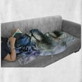 thumbnail image 6 of Animal Soft Flannel Fleece Throw Blanket, 2 Tiger Safari Cat Wild Furious Life Big Animals Artwork Print, Cozy Plush for Indoor and Outdoor Use, 70" x 90", Blue Black and White, by Ambesonne, 6 of 6