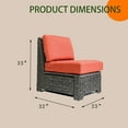 thumbnail image 2 of Krikacy Rattan Patio Wide Seat Armless Chair,Outdoor HDPE Hand Woven Chair,for Lawn,Red, 2 of 7