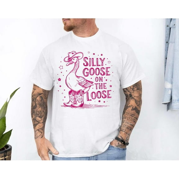 Vintage Silly Goose On The Loose T-shirt, Silly Goose On The Loose T-shirt, Silly Goose Cowboy T-shirt, Funny Silly Goose T-shirt.