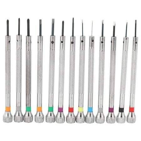 

0.6Mm-2.0Mm 13Pcs New Watchmakers Screwdrivers Set Watch Glasses Flat Blade Assort Slotted Flat Screwdrivers Set Jewellers Watch Screwdriver For Watchmakers