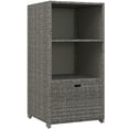 thumbnail image 3 of Outsunny PE Rattan Pool Towel Rack with 2 Storage Shelves Basket Mixed gray, 3 of 10