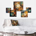 thumbnail image 2 of Designart "Geometric Vibrations Orange and Blue II" Modern Geometric Metal Wall Art Set, 2 of 5