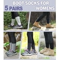thumbnail image 7 of Womens Merino Wool Hiking Socks Thermal Warm Winter Boot Crew Socks Cushion Work Walking Gift Socks 5 Pairs, 7 of 7